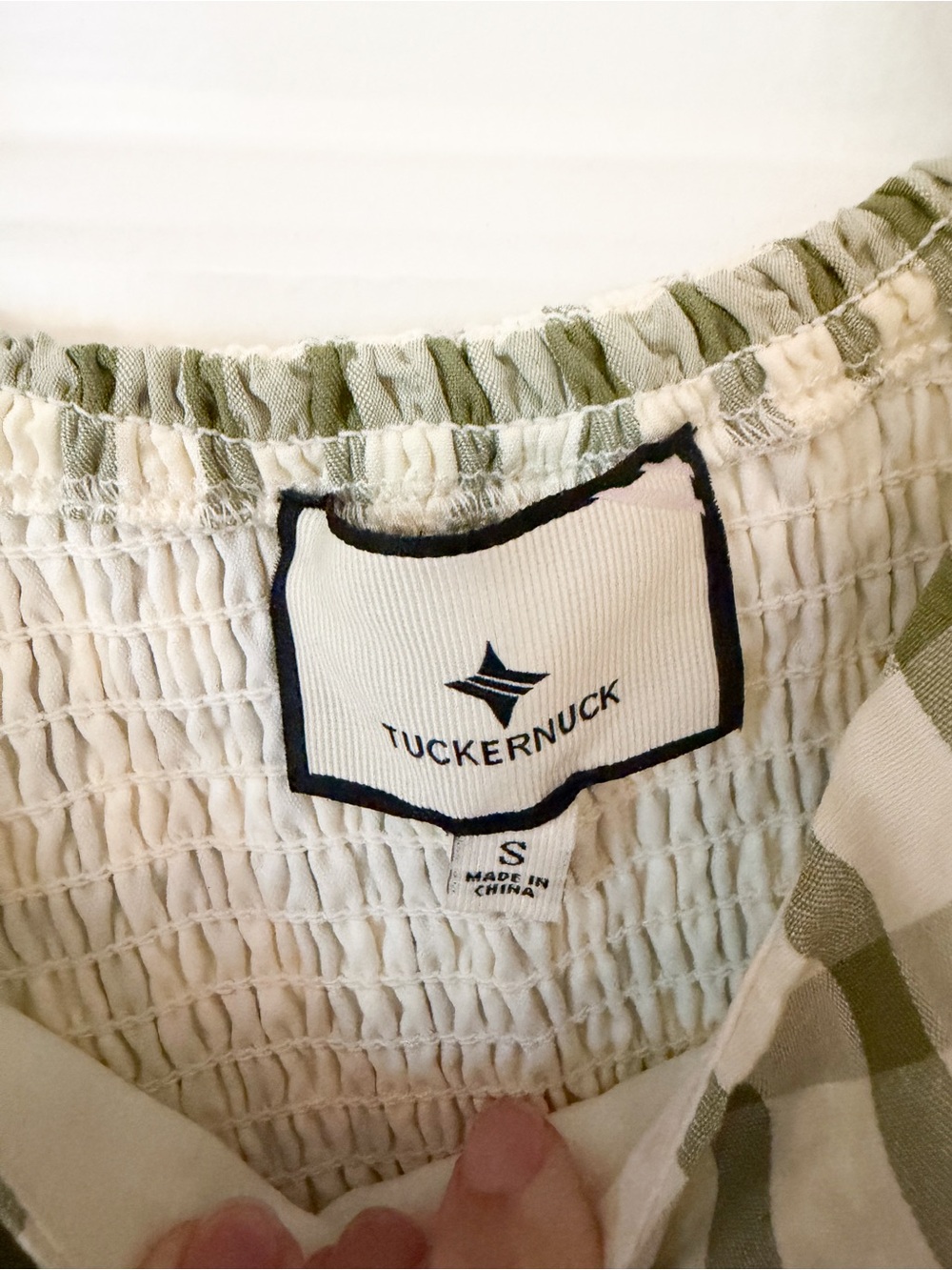 Tuckernuck Green Gingham Smocked Midi Dress - Picture 4 of 4